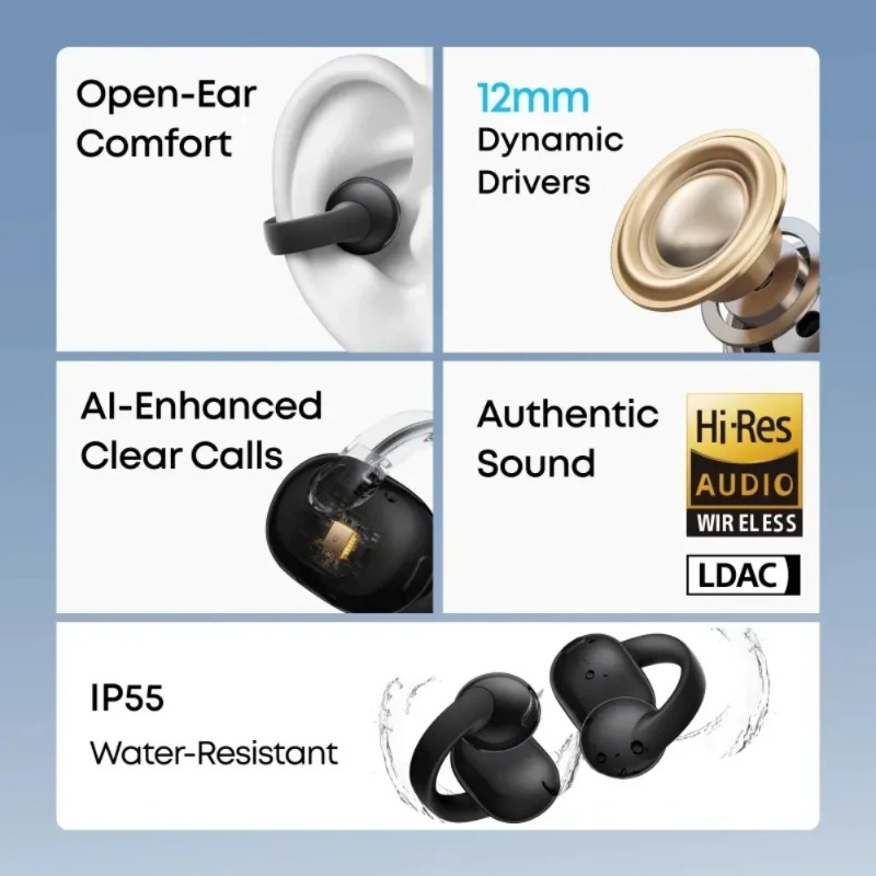 Soundcore C50i Ear Clip Open W - đánh giá và giá Open Ear Air Conduction Headphones