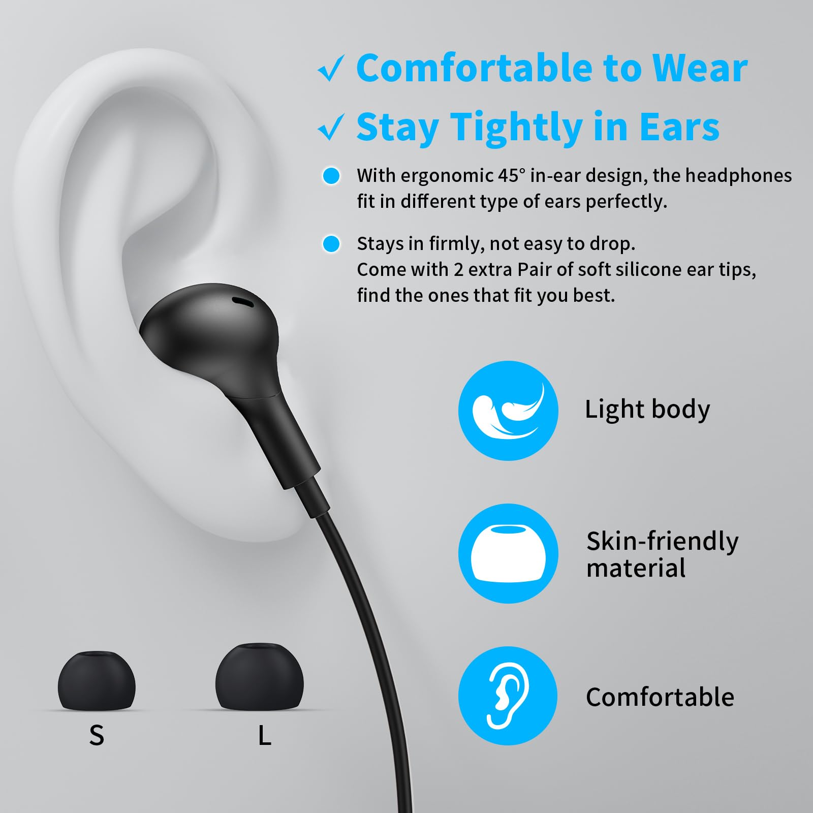 USB C Headphone for Samsung Ga - đánh giá và giá Type C Wired Earphones With Mic